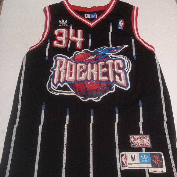 Adidas Men's Hardwood Classics Hakeem Olajuwon Houston Rockets BBall Jersey M - Picture 1 of 8